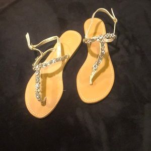 Gold jeweled Sandals